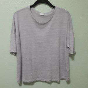 Poetry Women's 100% Linen Short Sleeve Cropped Top